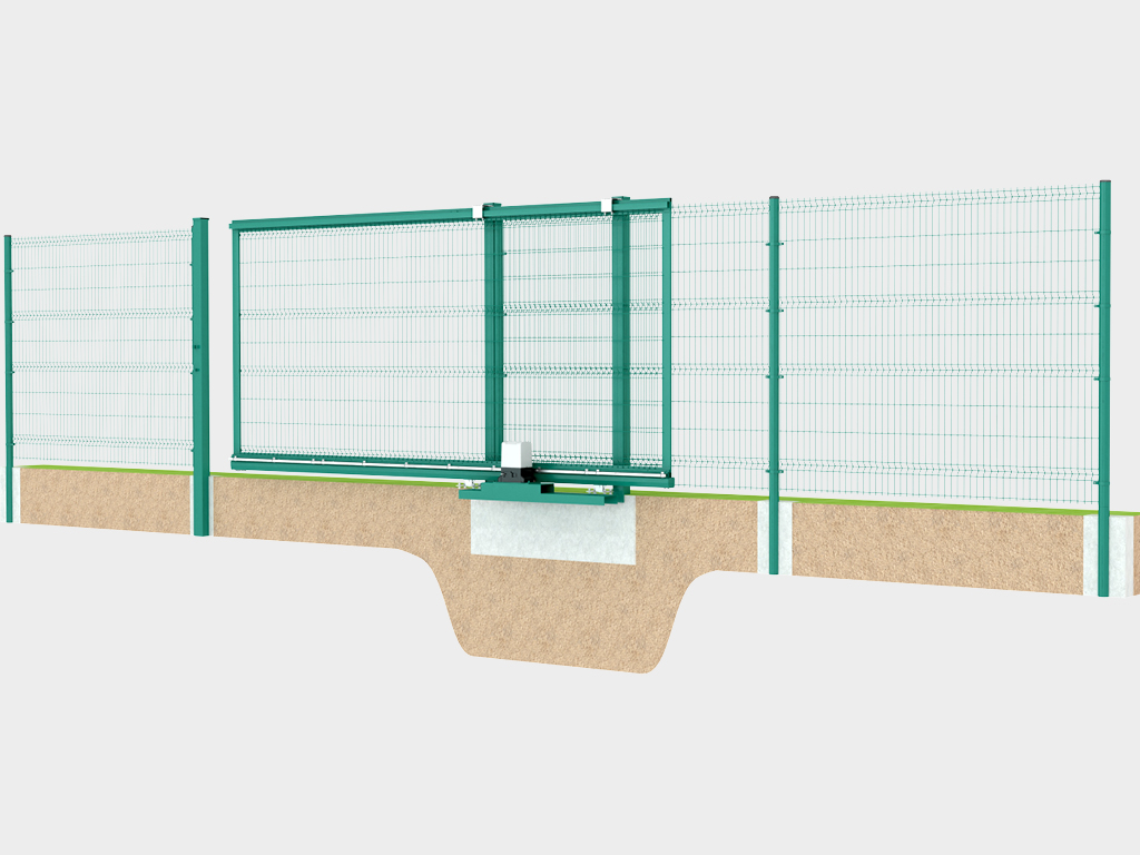 Betonlash mumkin bo‘lmagan rom bilan montaj (eshik ochilishi kengligi 4000 mm gacha bo‘lishi mumkin).